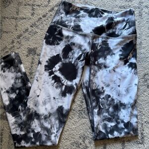 Black and White Tie-Dye Workout Pants